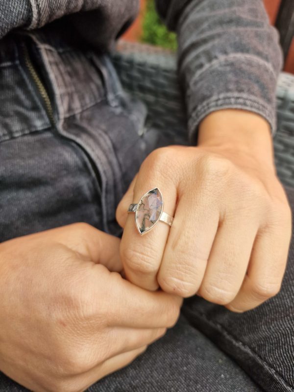Bague réglable Agate mousse – Image 3