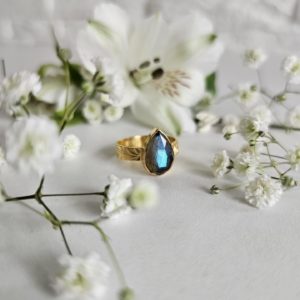 Bague Labradorite plaqué or