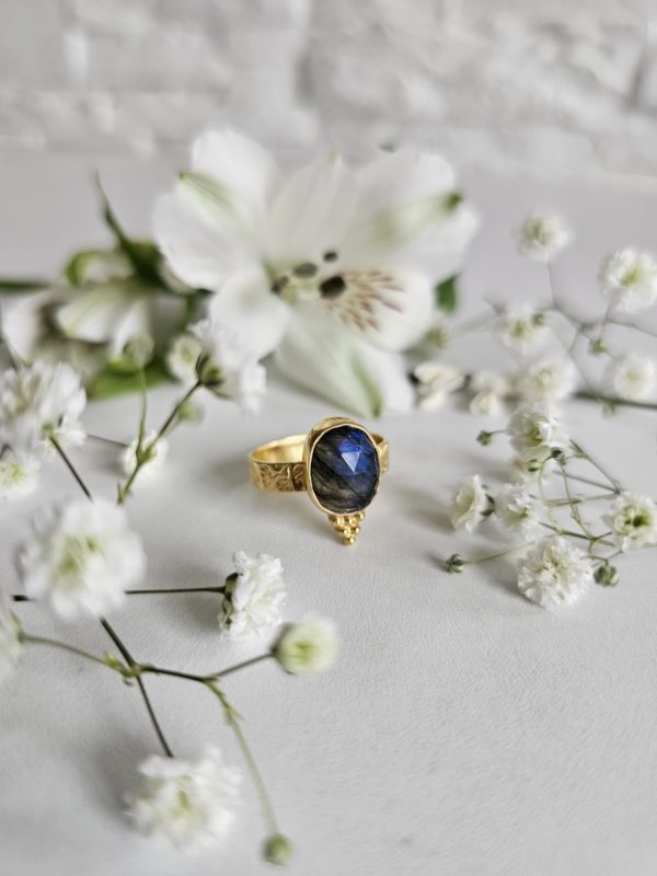Bague Labradorite plaqué or – Image 2