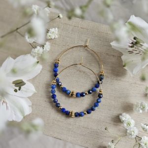 Créoles Moïra Lapis Lazuli
