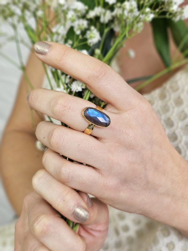 Bague Labradorite plaqué or