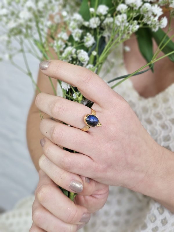 Bague Labradorite plaqué or – Image 3