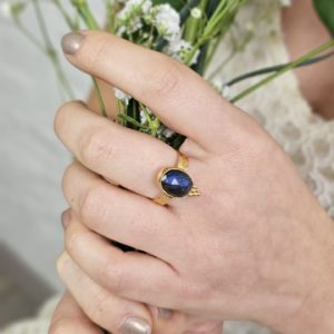 Bague Labradorite plaqué or
