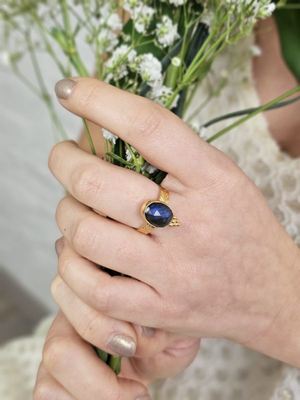 Bague Labradorite plaqué or