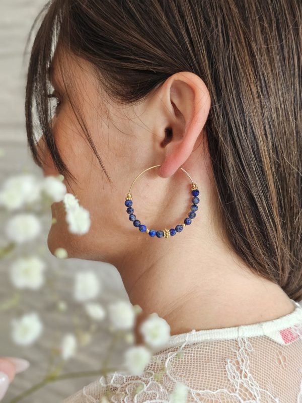 Créoles Moïra Lapis Lazuli – Image 3