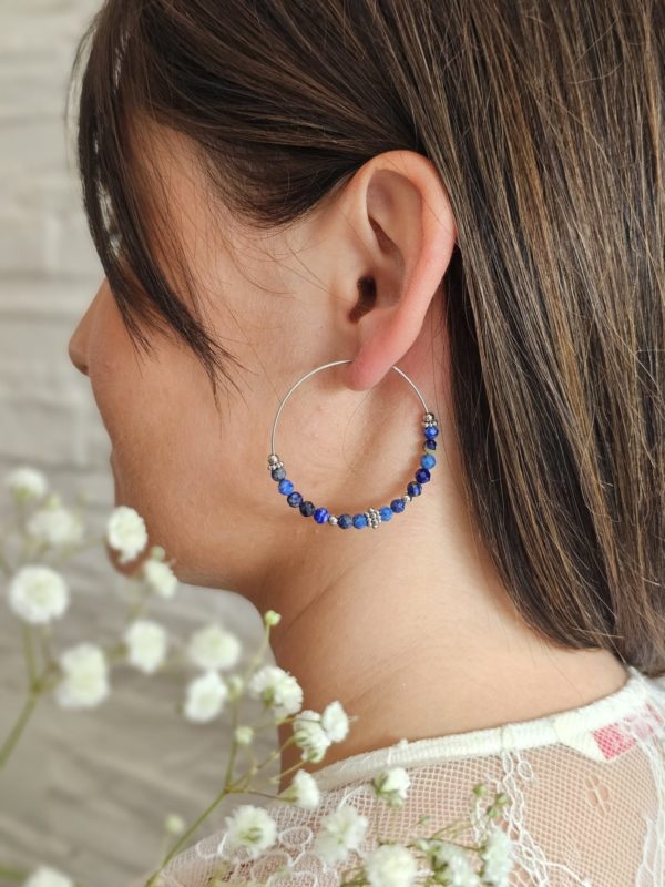 Créoles Moïra Lapis Lazuli – Image 4