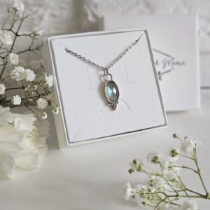 Pendentif Labradorite rhodié