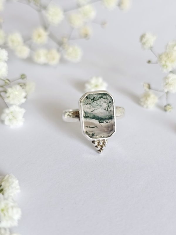 Bague réglable Agate mousse – Image 3