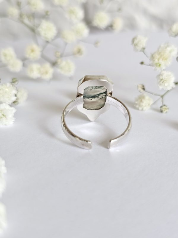 Bague réglable Agate mousse – Image 2