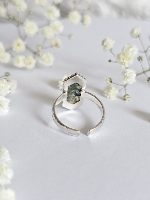 Bague réglable Agate mousse – Image 3