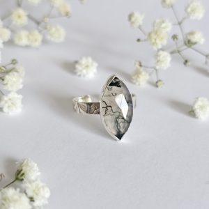 Bague réglable Agate mousse