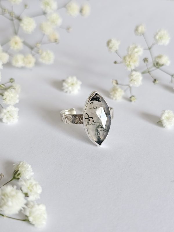 Bague réglable Agate mousse
