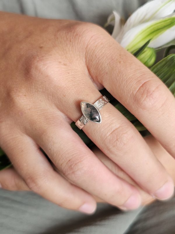 Bague réglable Agate mousse – Image 4