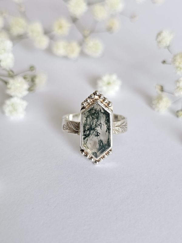 Bague réglable Agate mousse – Image 2