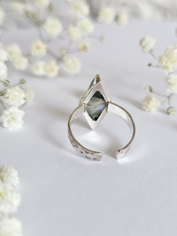Bague réglable Agate mousse – Image 3