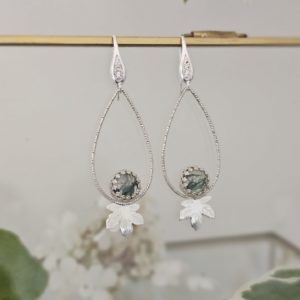 Boucles d'oreilles Agate mousse