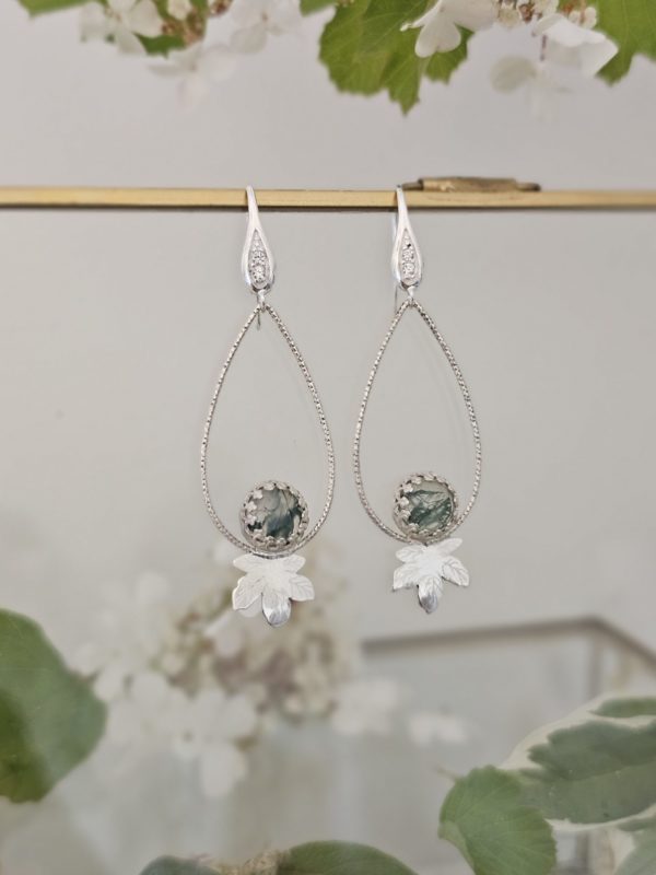 Boucles d'oreilles Agate mousse