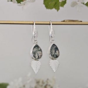 Boucles d'oreilles Agate mousse