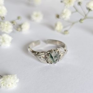Bague réglable Agate mousse