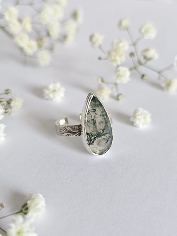 Bague réglable Agate mousse – Image 3