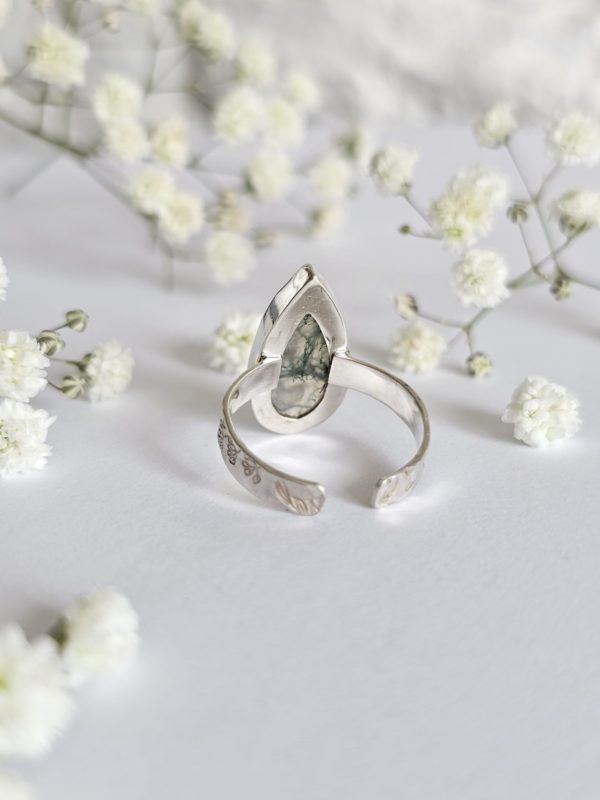 Bague réglable Agate mousse – Image 2
