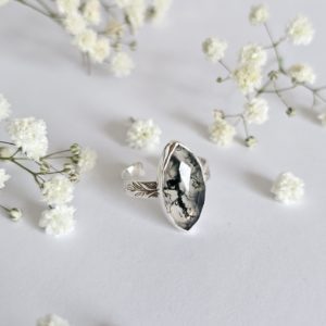 Bague réglable Agate mousse