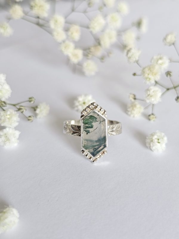 Bague réglable Agate mousse – Image 3