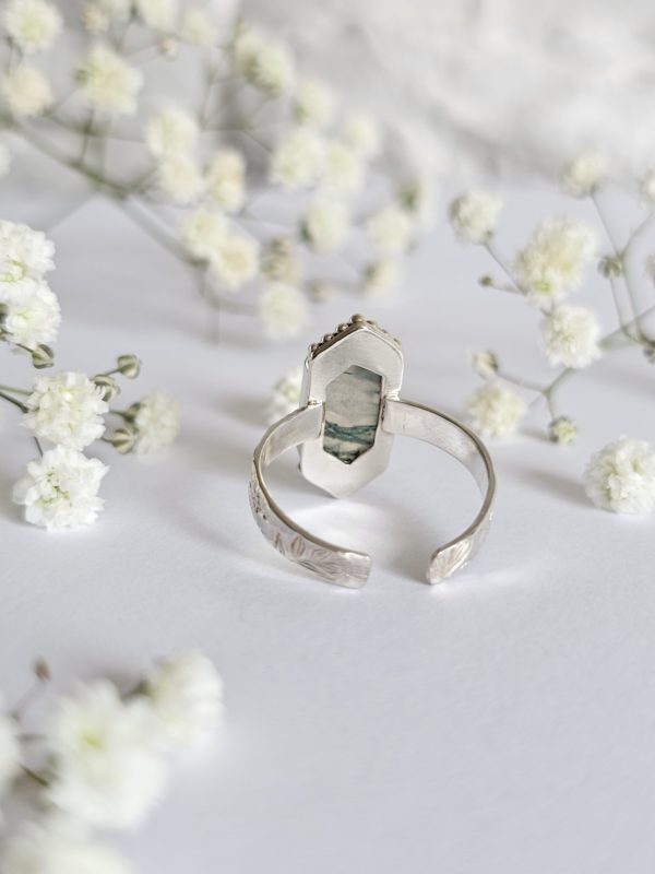 Bague réglable Agate mousse – Image 2