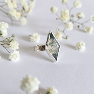 Bague réglable Agate mousse