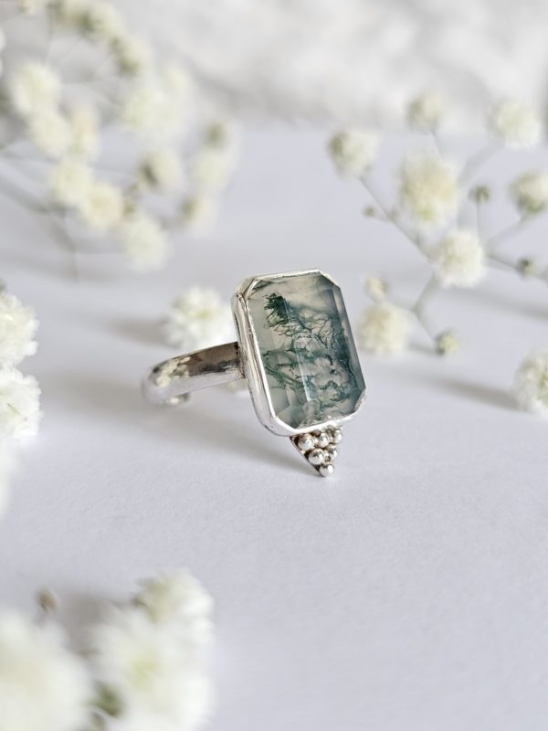 Bague réglable Agate mousse – Image 3
