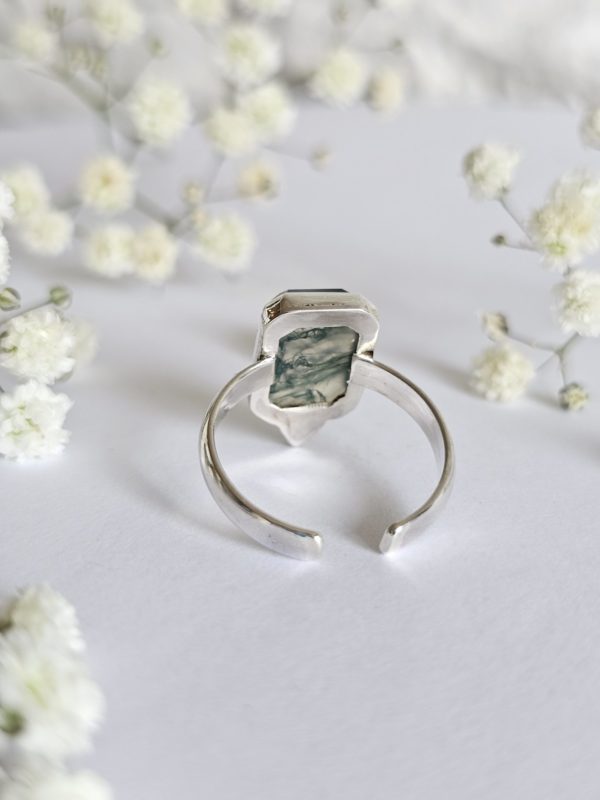 Bague réglable Agate mousse – Image 2