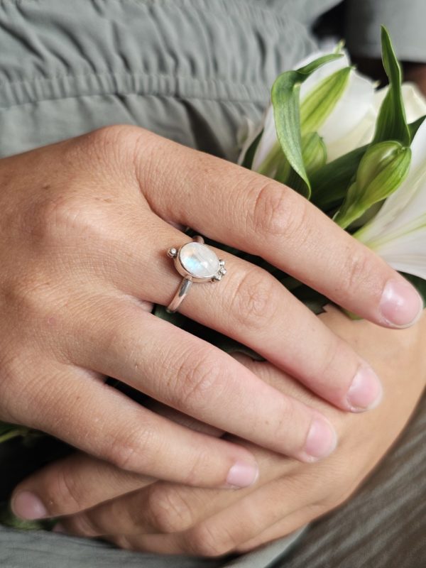 Bague réglable Pierre de lune – Image 4
