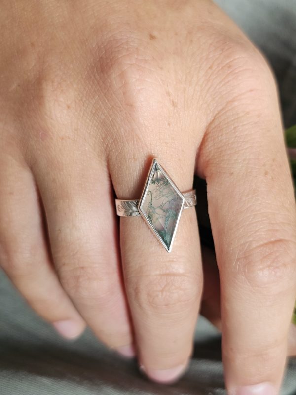 Bague réglable Agate mousse – Image 5