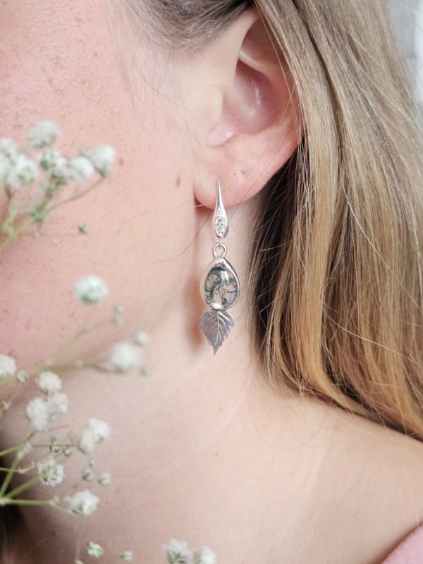 Boucles d'oreilles Agate mousse – Image 2