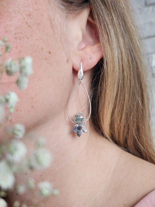 Boucles d'oreilles Agate mousse – Image 2