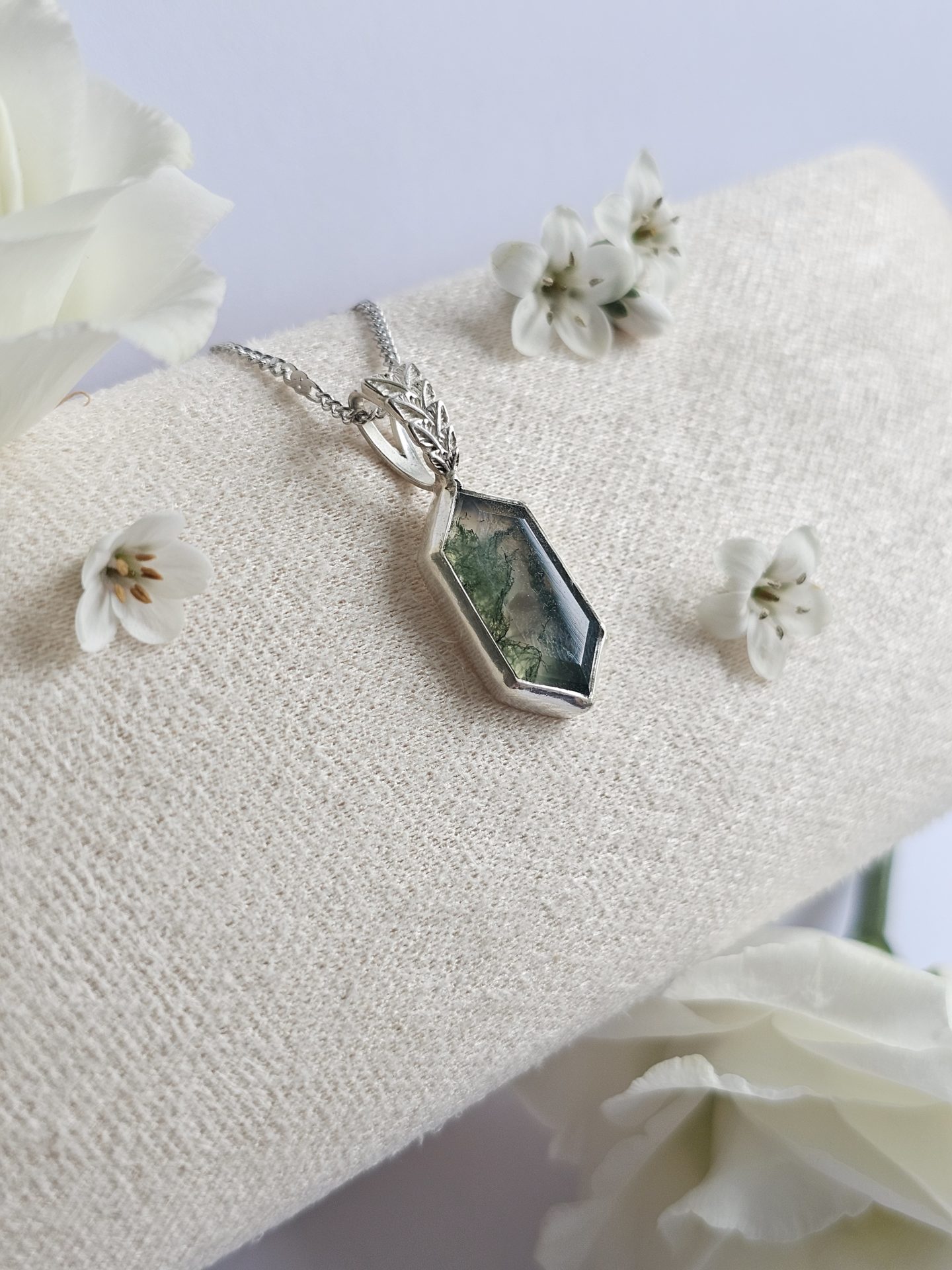 Pendentif Agate mousse