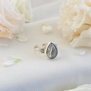 Bague réglable Agate mousse