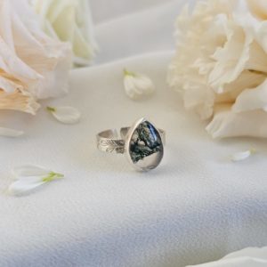 Bague réglable Agate mousse